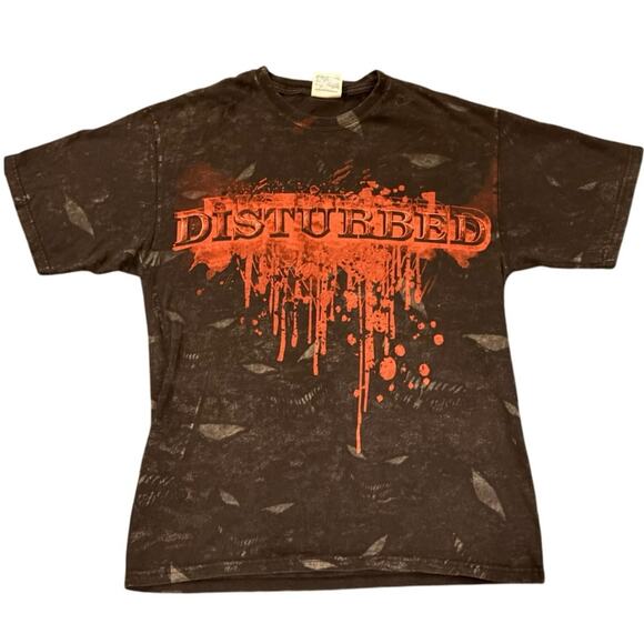 Vintage Y2K Disturbed The Sickness Grim Reaper AOP Double Sided Band Shirt Med - Picture 1 of 3